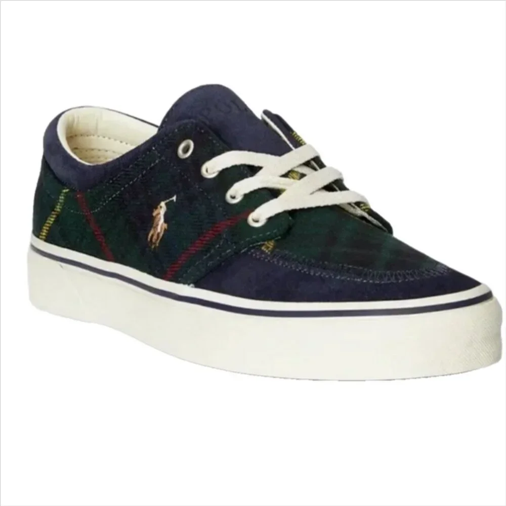 Polo Ralph Lauren Faxon x Tartan Plaid Wool Suede Sneakers